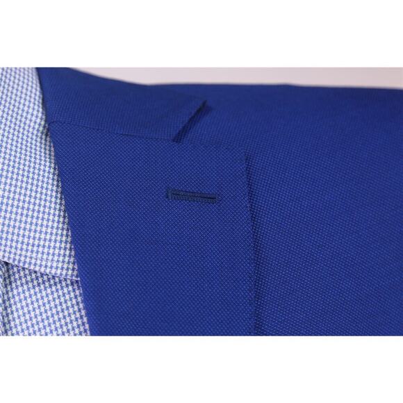 Michael Kors Bright Royal Blue 2-Btn Wool Woven Blazer Jacket 40R - Picture 5 of 9